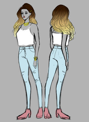 Samantha (beauty queen type character. Incredibly generous and empathetic, loving and caring)