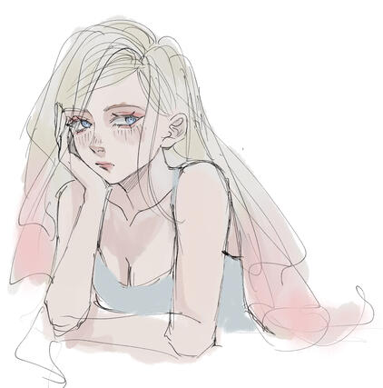 Ella (more updated sketch) (Ella’s power originally was plant manipulation, this changed into mind reading, and then back to some sort of elemental manipulation.)